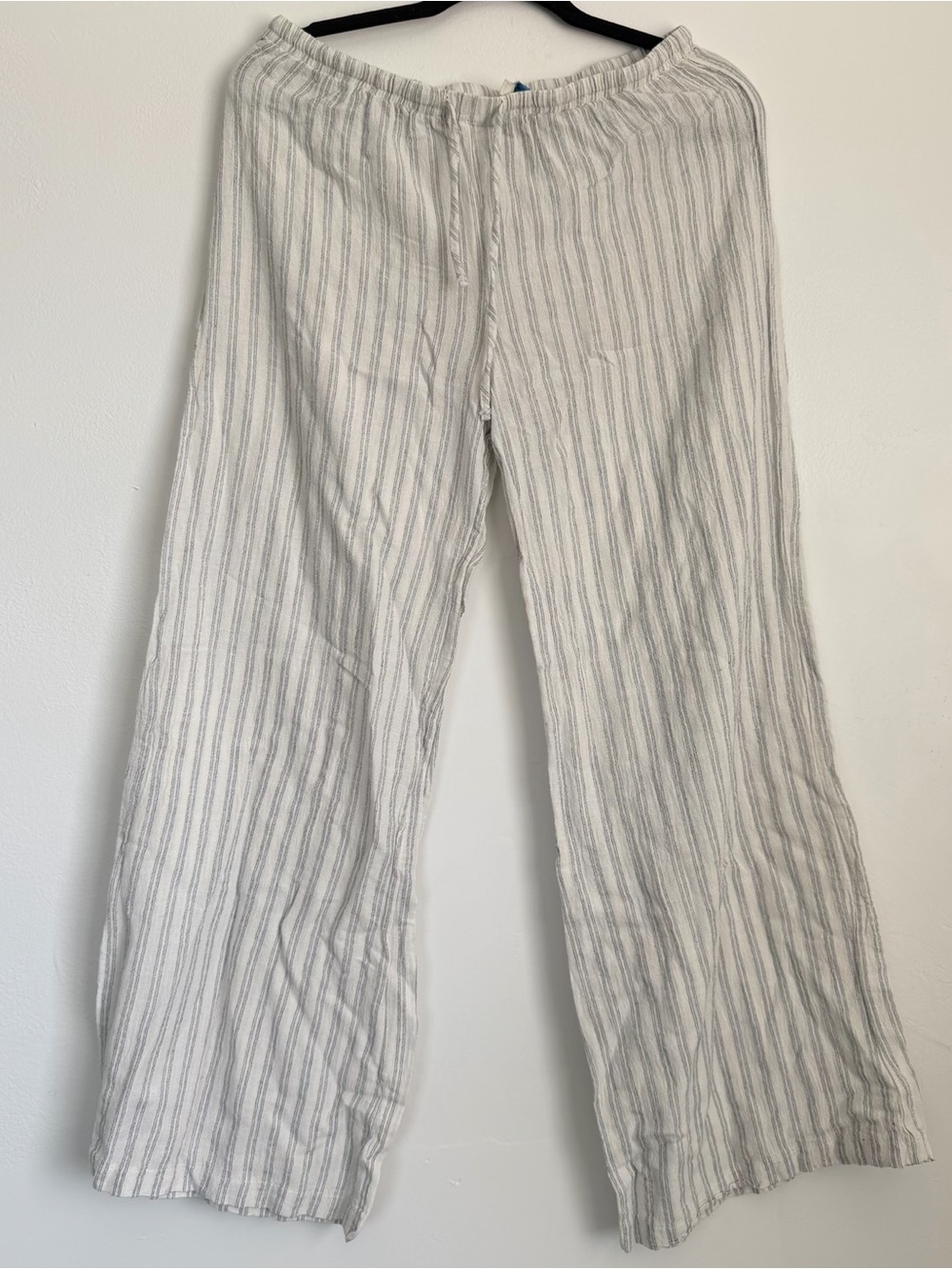 PacSun Light Gray & White Striped Drawstring Pants